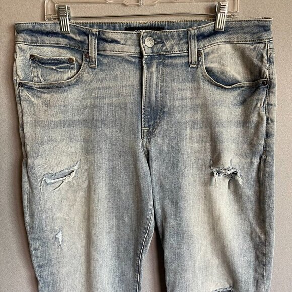 Express Hyper Stretch Slim Distressed Jeans Size 34X34 - Picture 3 of 9